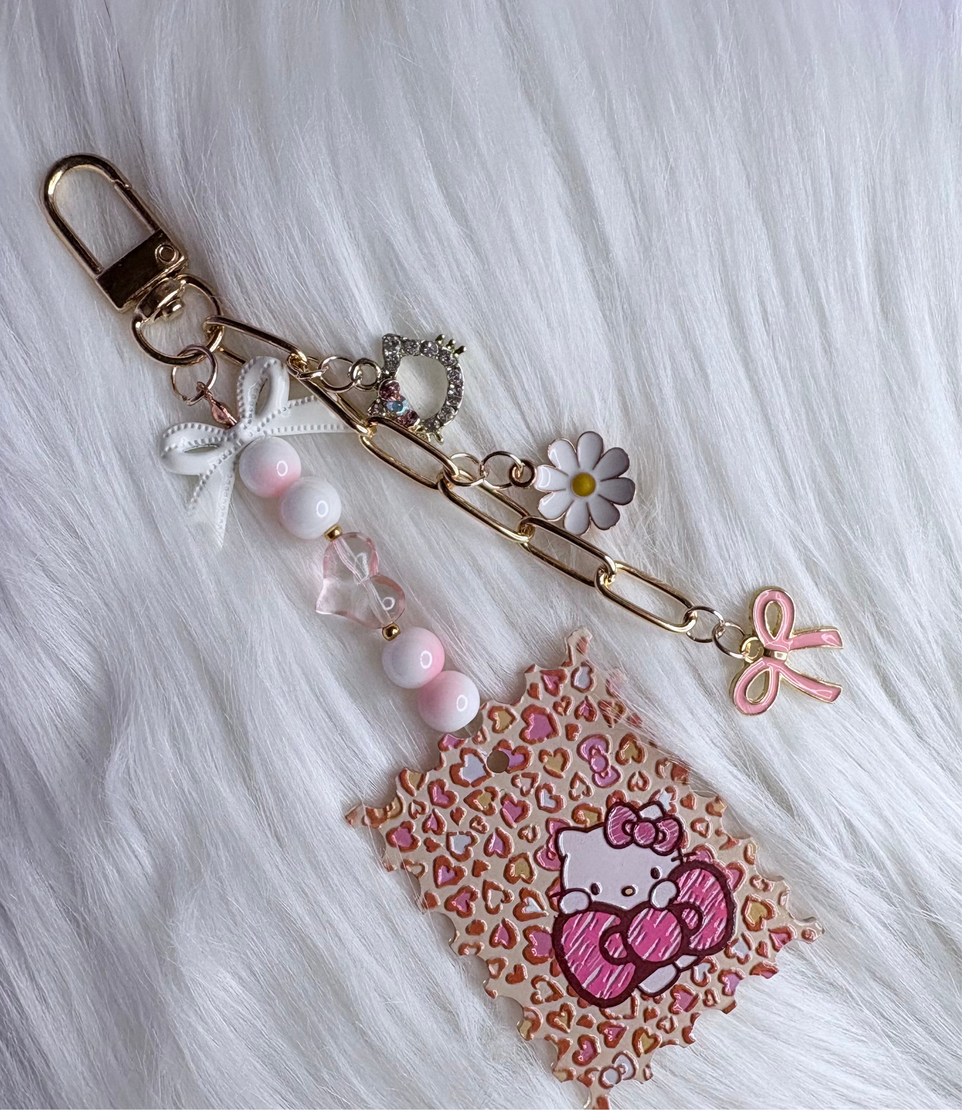 Handmade Bag Charm Chain - HK Cheetah Print