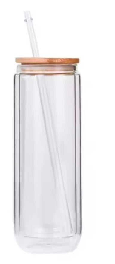 16oz Double Wall Snowglobe Glass Tumbler