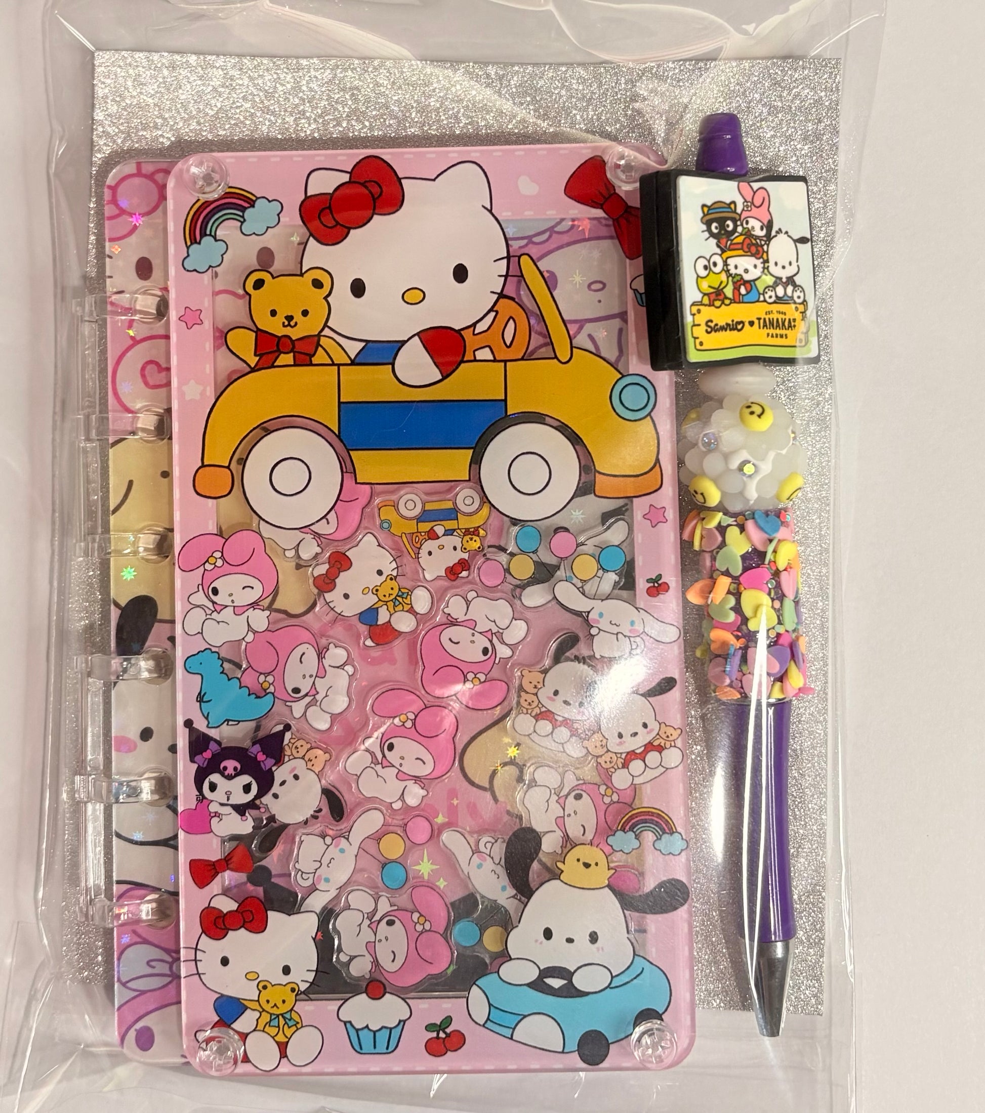 S Family Acrylic Refillable Shaker Notebook & Pen Set | Christmas Stationery Gifts