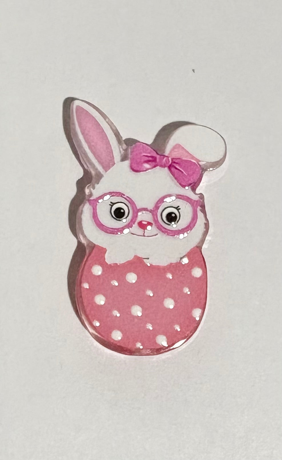 Pink Bunny Acrylic Focal Bead