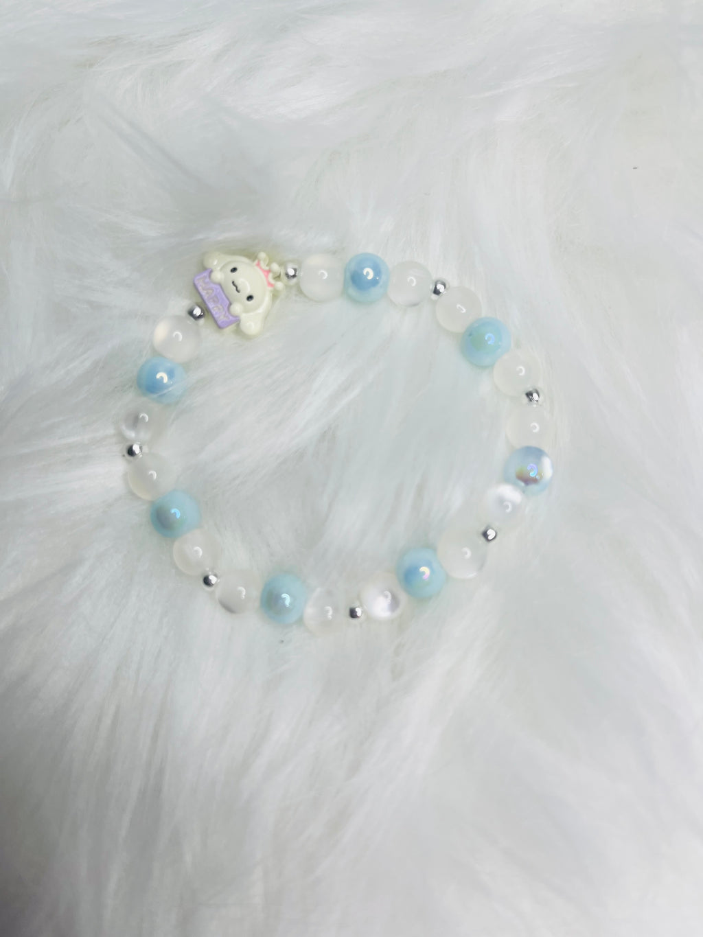 Kawaii Blue Cutie Bundle – Mini Plush Purse + 3D Pen + Handmade Glass Bracelet