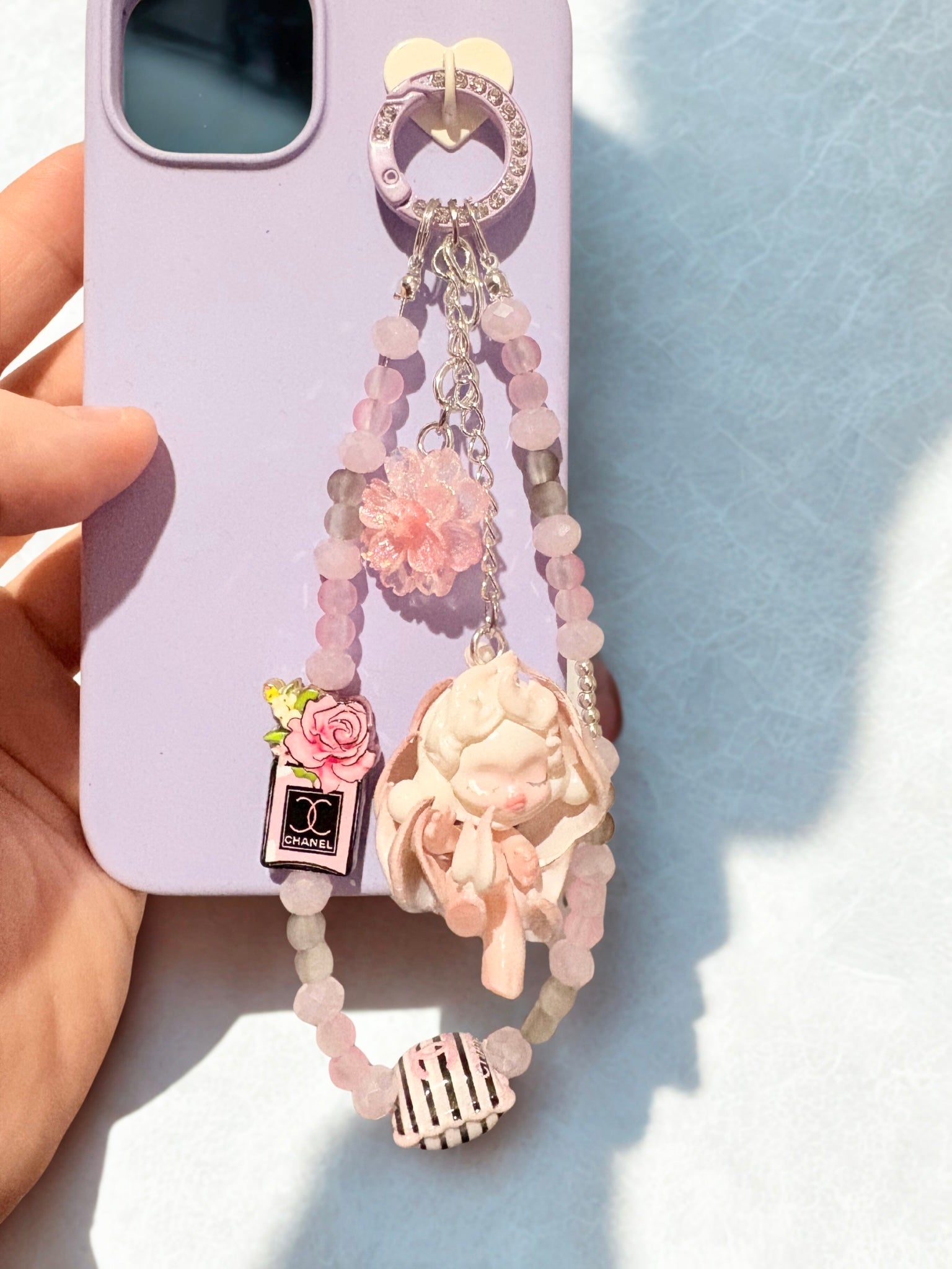 Pink C Sweetheart Bag Charm/Phone Charm