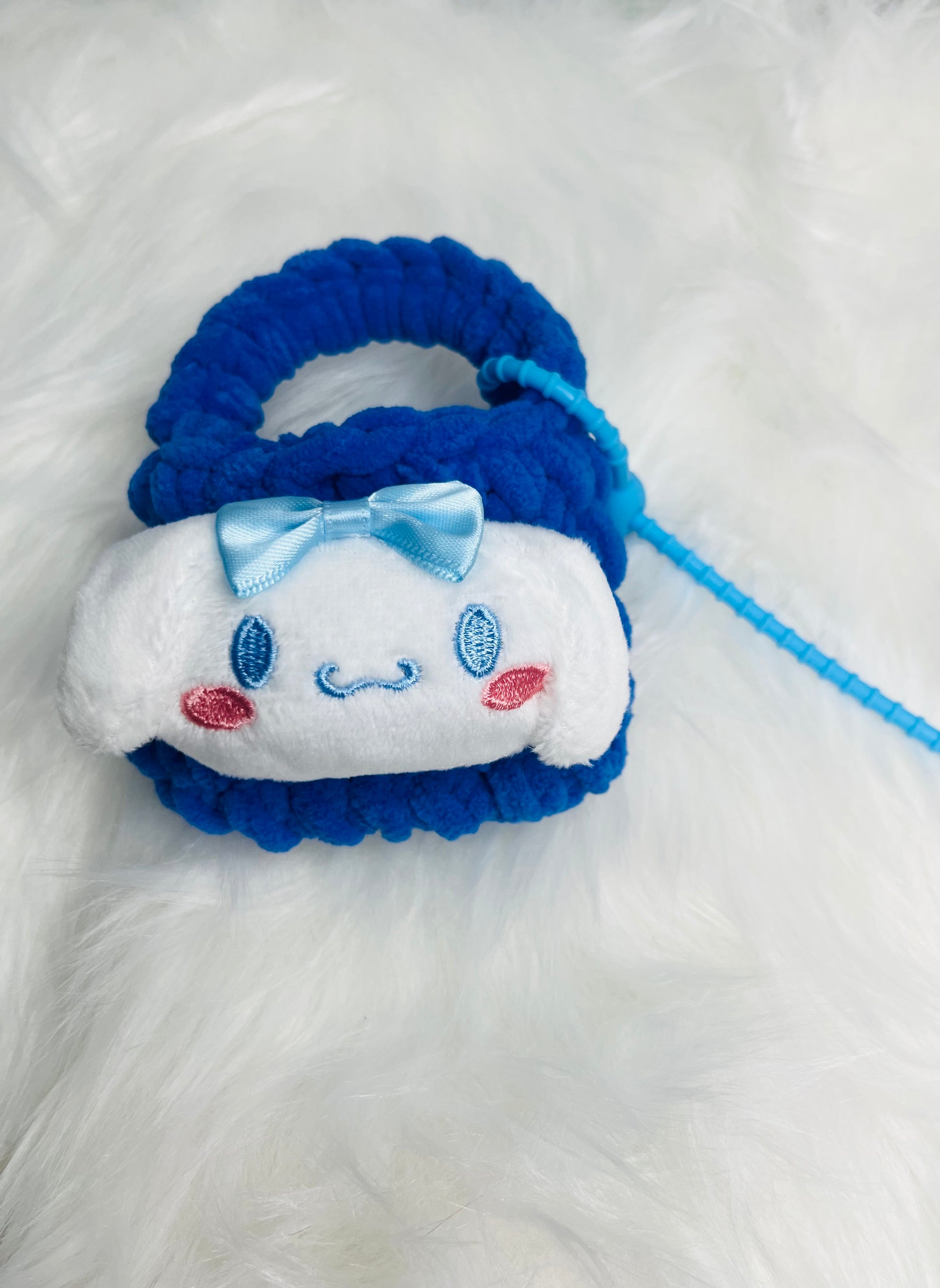 Kawaii Blue Cutie Bundle – Mini Plush Purse + 3D Pen + Handmade Glass Bracelet