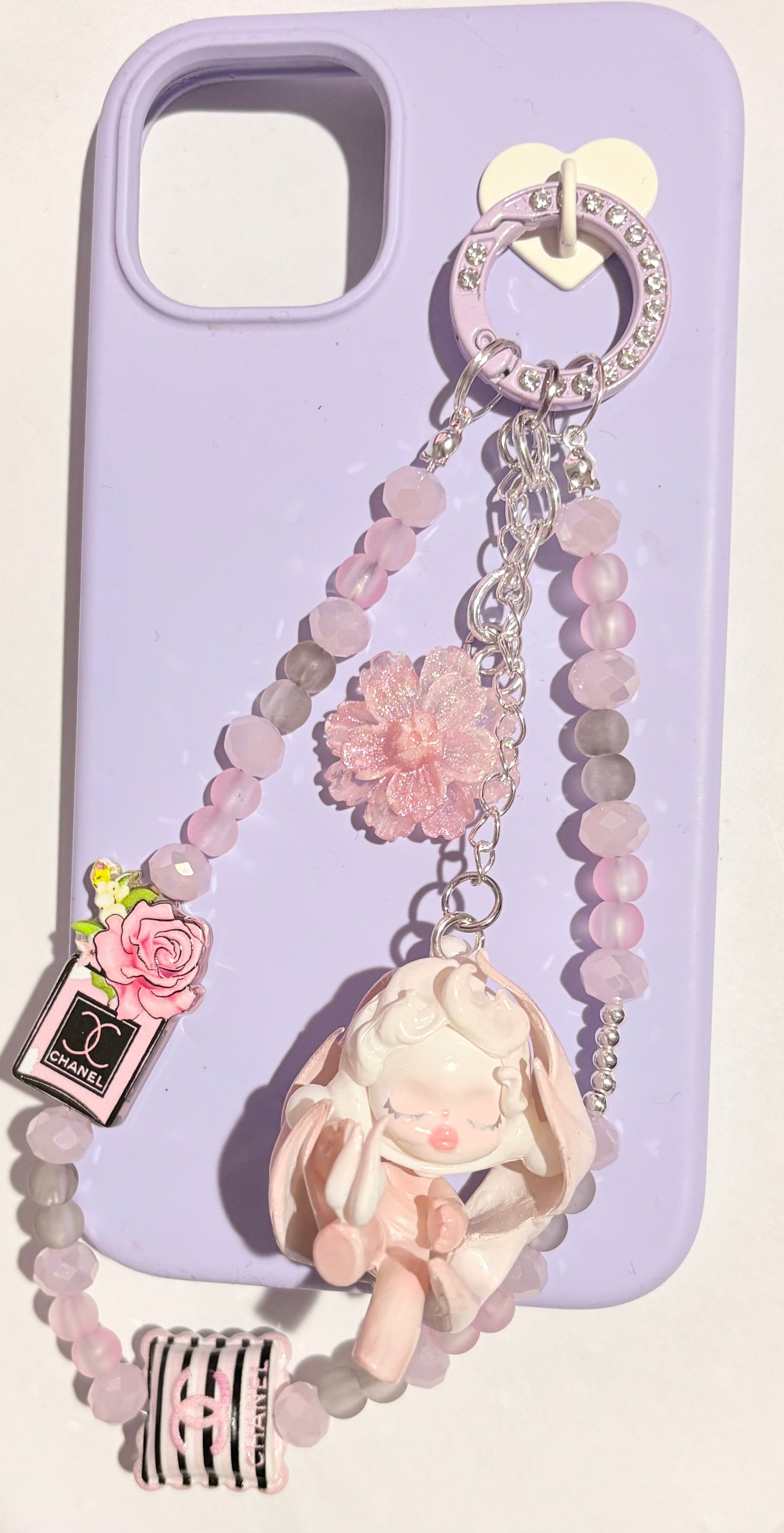 Pink C Sweetheart Bag Charm/Phone Charm