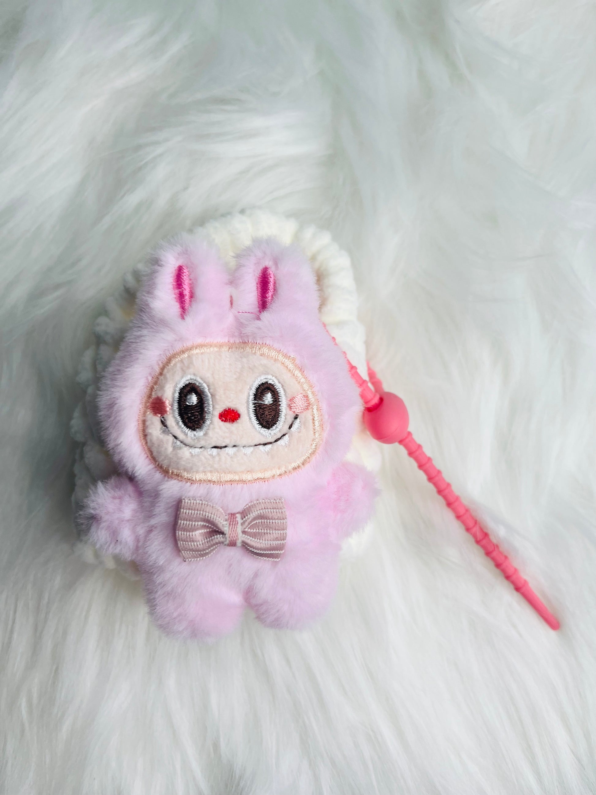 Pink Monster Cutie Bundle – Mini Plush Purse + 3D Pen + Handmade Glass Bracelet