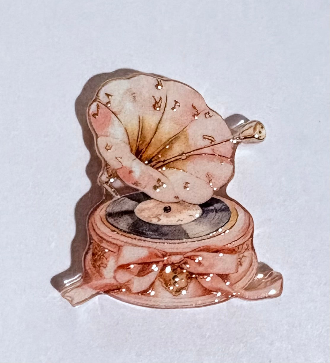 Vintage Record Player Acrylic Focal Bead