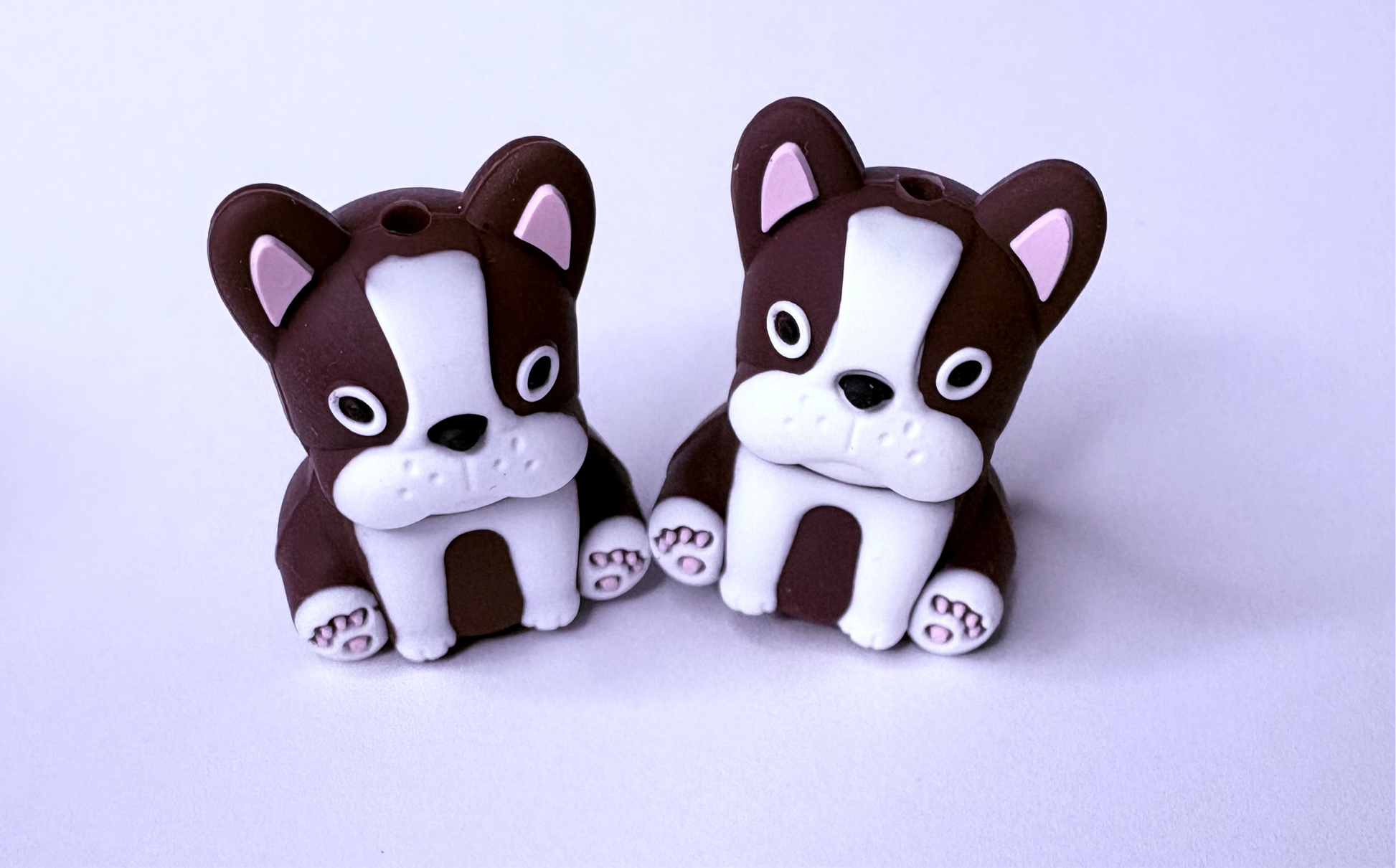 3D Bulldog Silicone Focal Bead