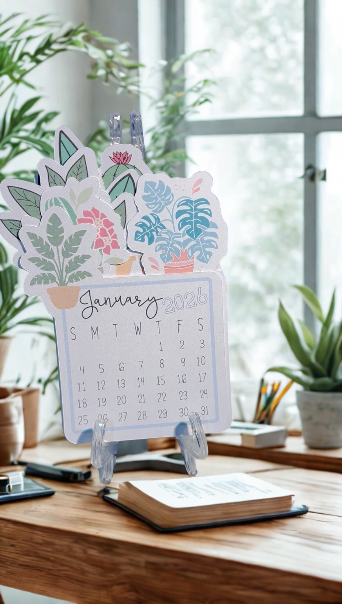 2026 Houseplant Desk Calendar with stand
