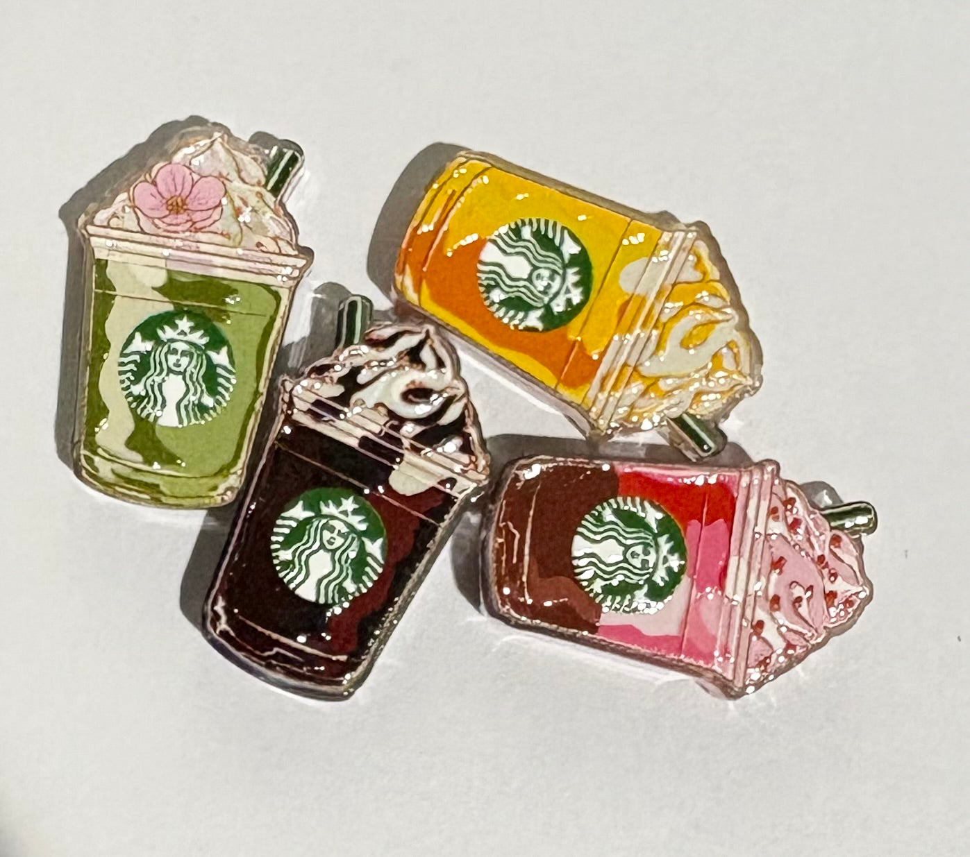 Coffee Drinks Acrylic Focal Beads - 6 pc mix