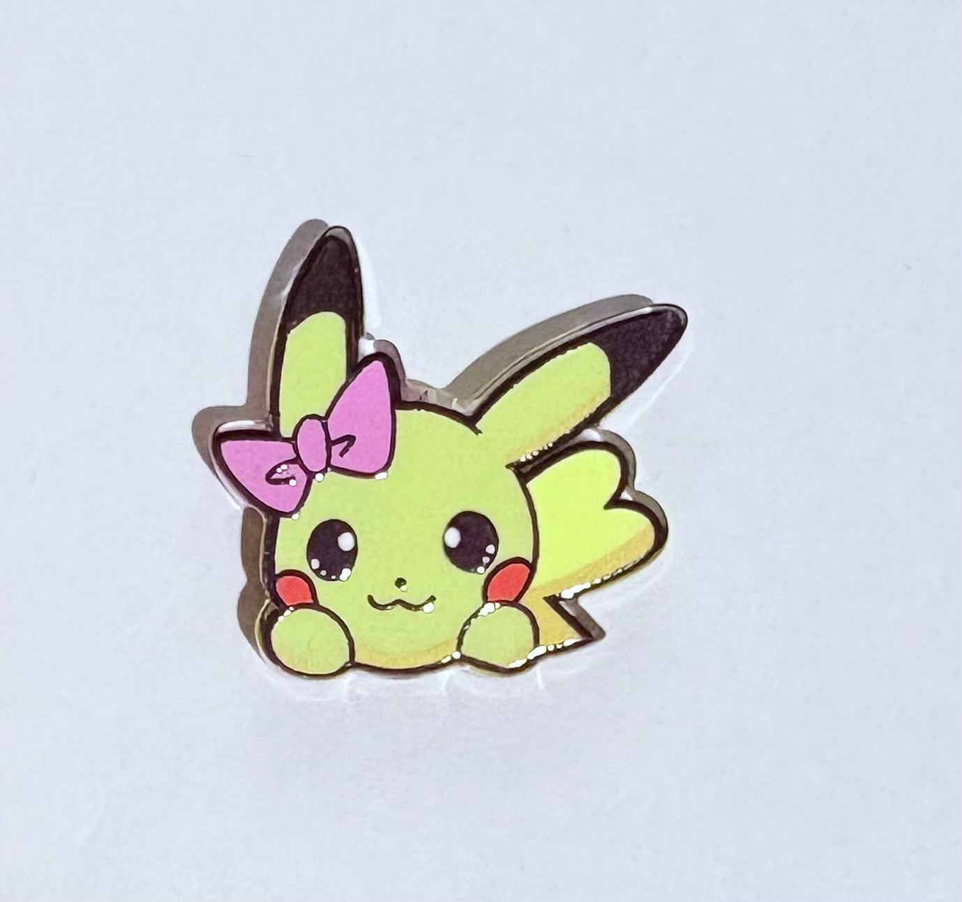 Pink Bow Pika Acrylic Focal Bead