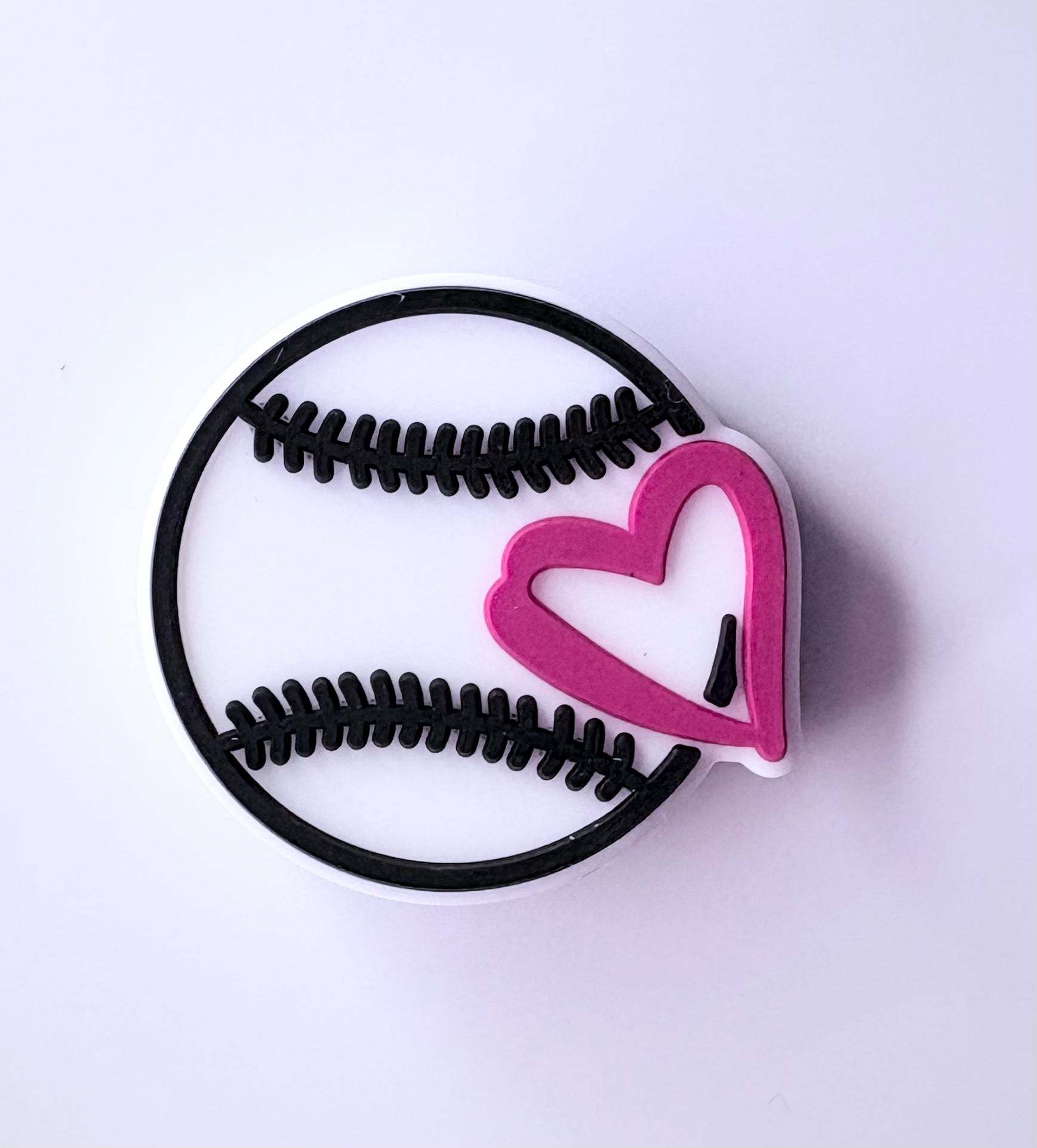 Baseball love Silicone Focal Bead