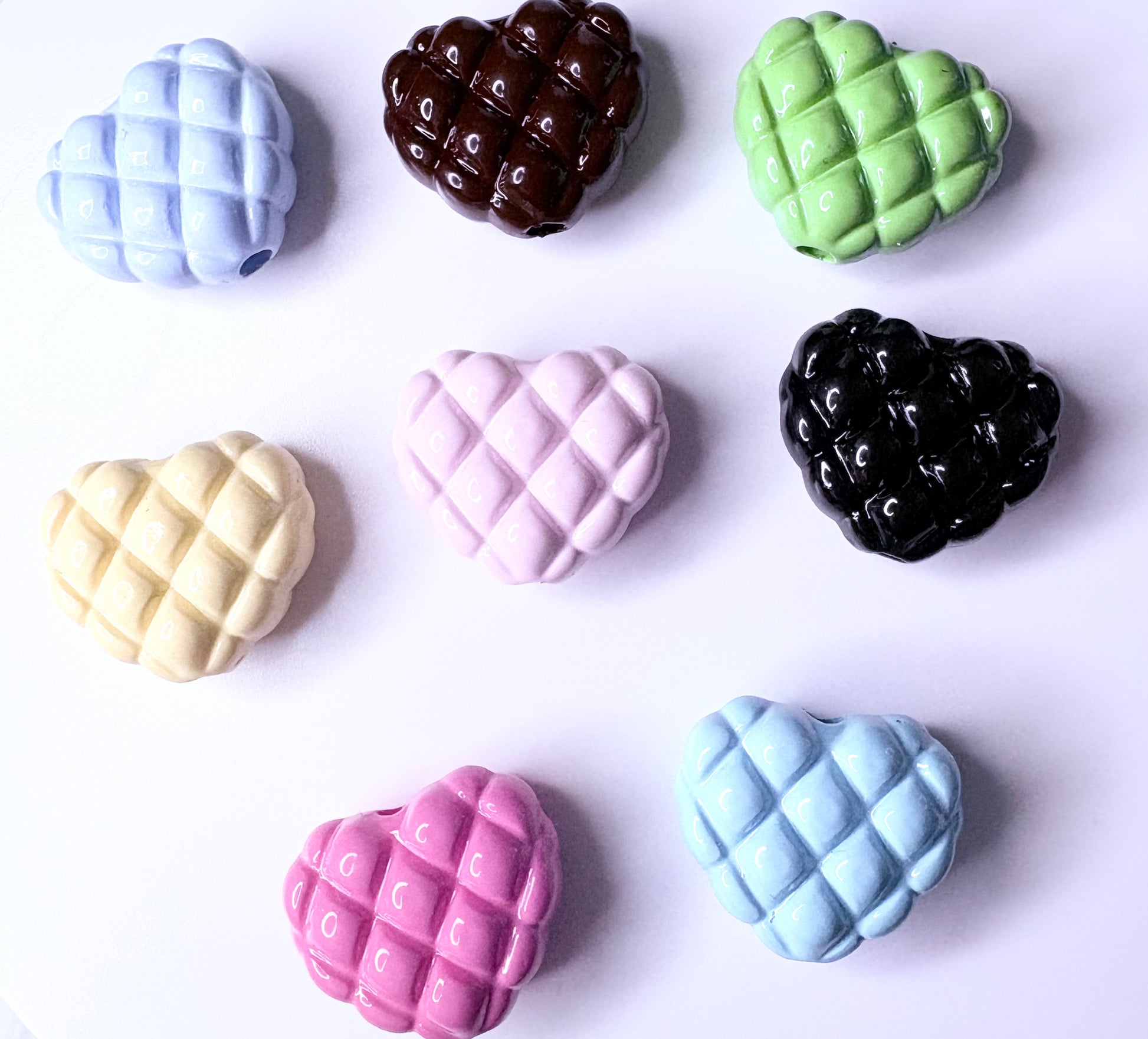 “Cushion Heart” Acrylic Beads