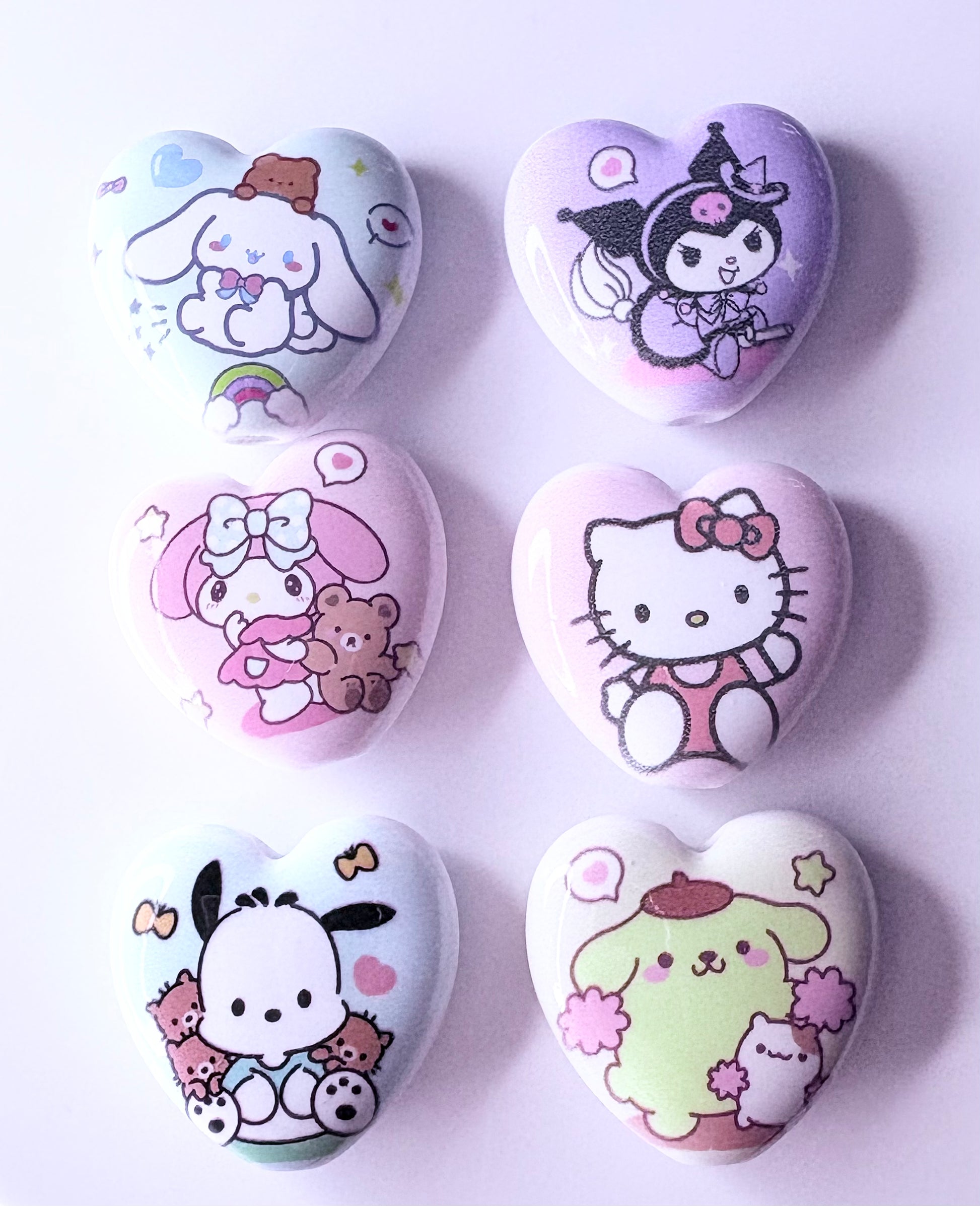 “Cute friend hearts” Acrylic Beads - Set of 6