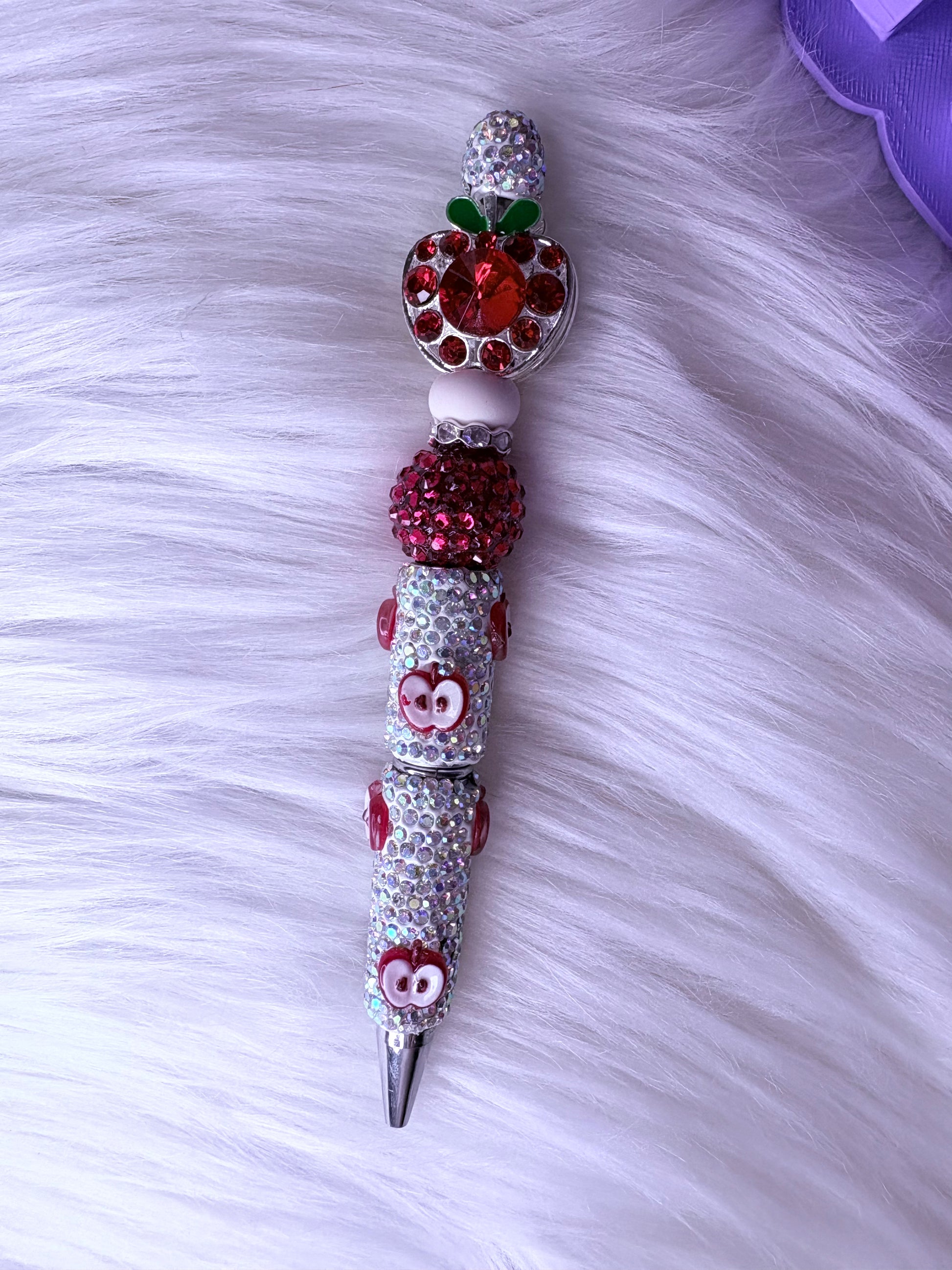 Handmade Beaded Pen Bling Apple - Teacher Gift