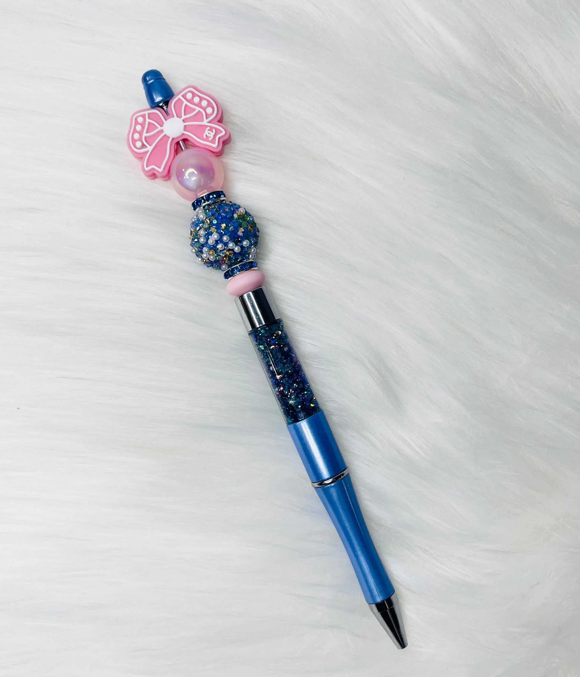 Custom Glitter Snowglobe Beaded Pens
