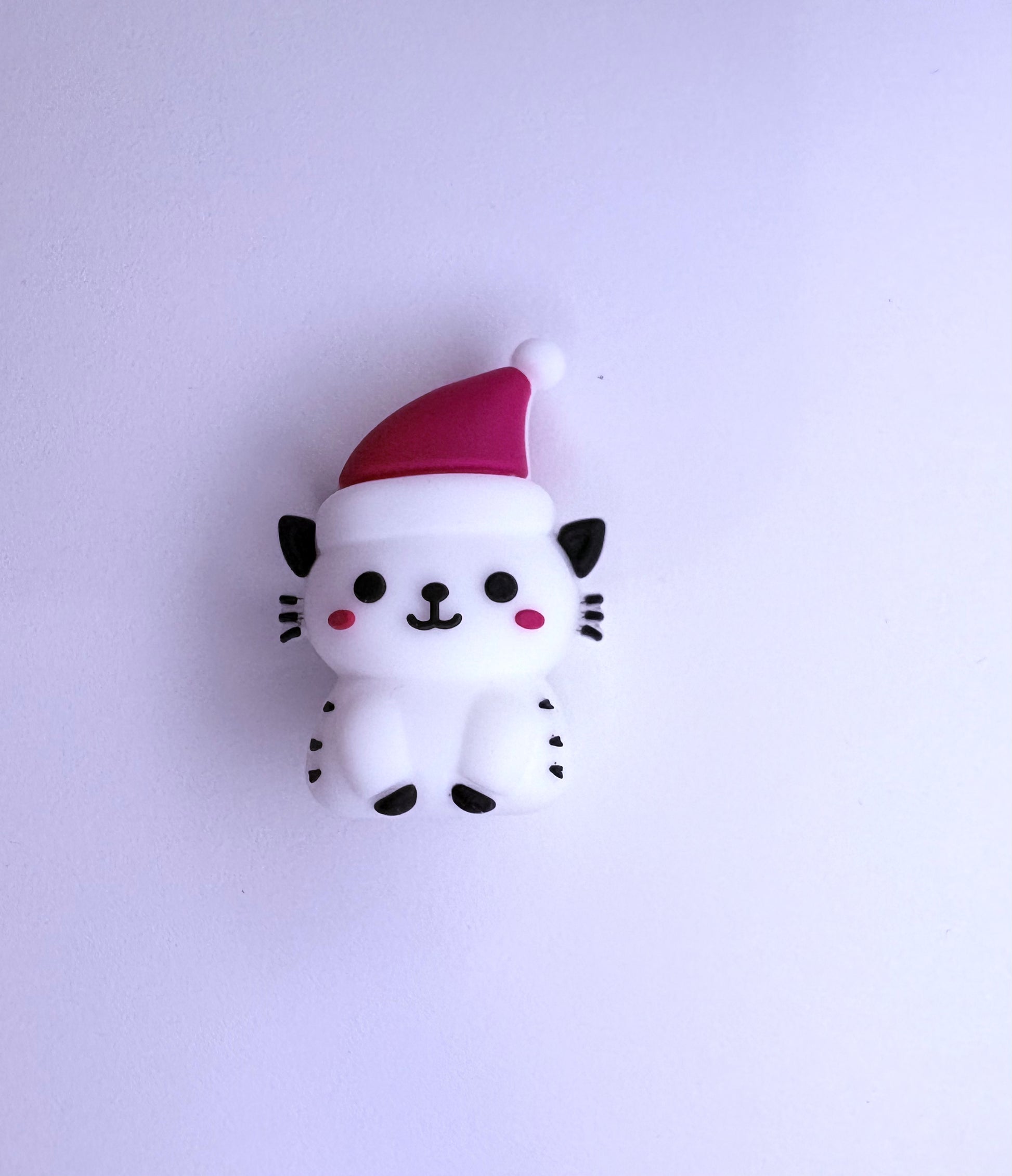 3D Holiday Kitty Silicone Focal Bead