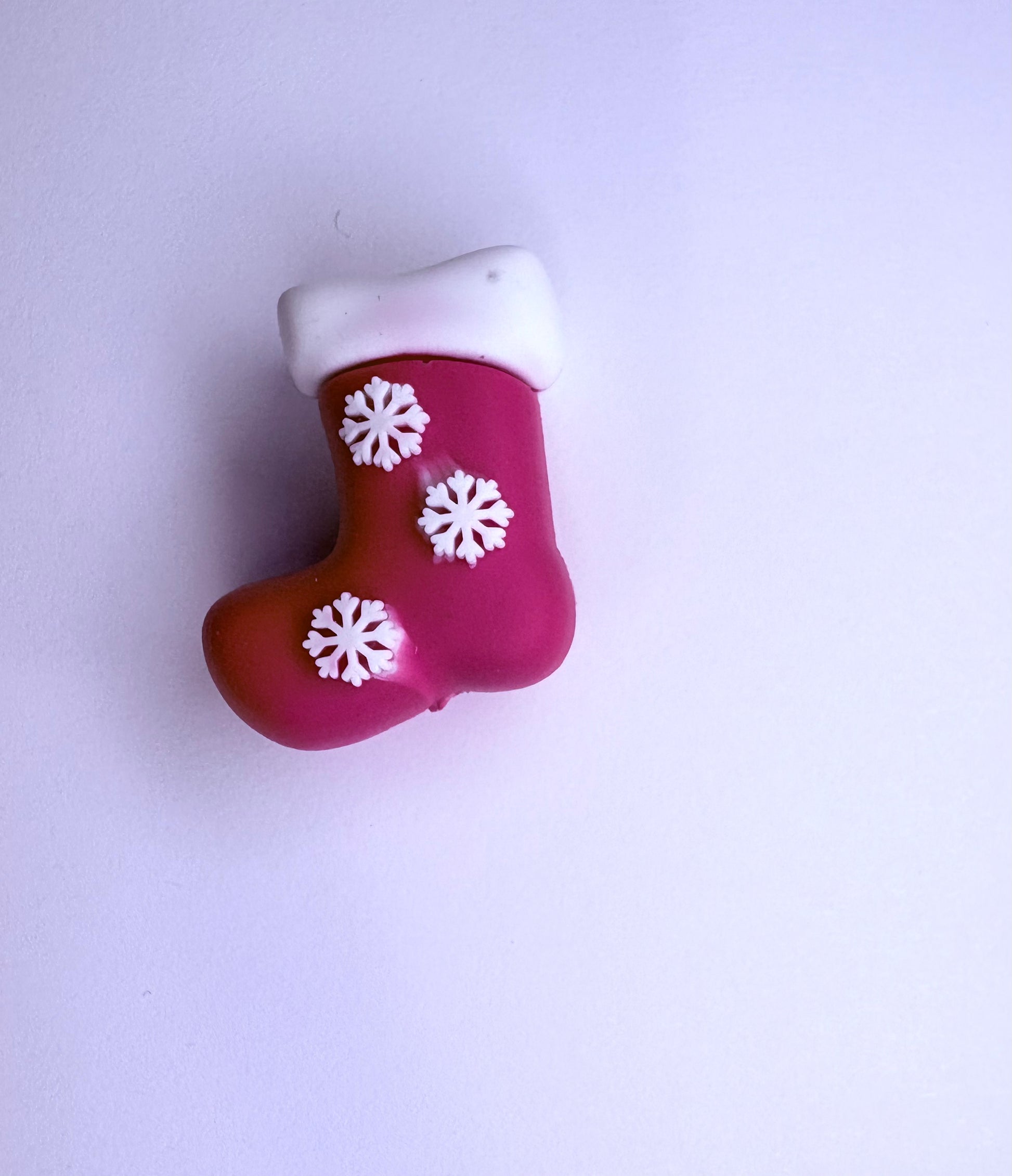3D Holiday Christmas Stocking Focal Bead Topper (Half Drilled)
