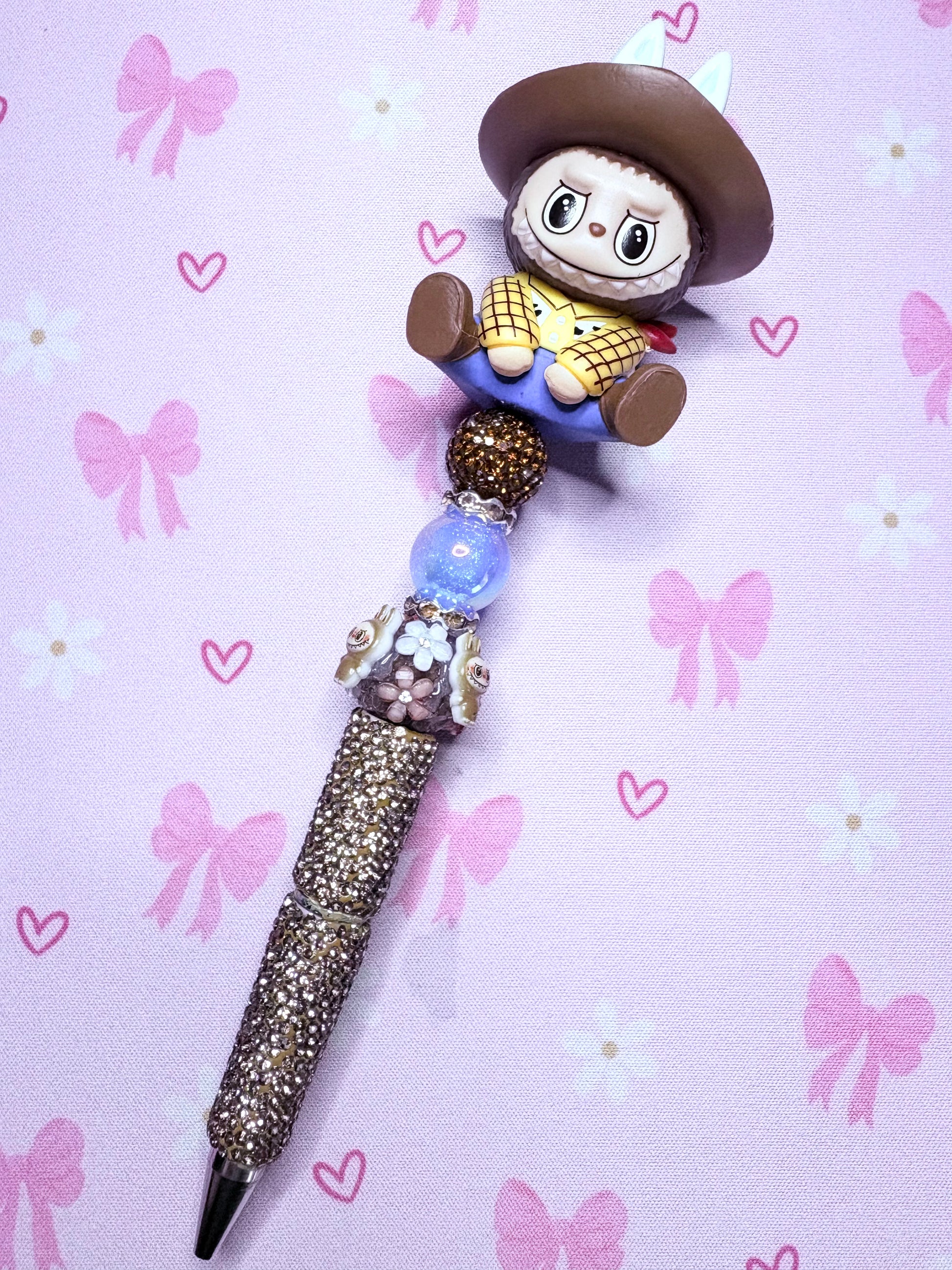 Cute Monster Woody Beaded Pen