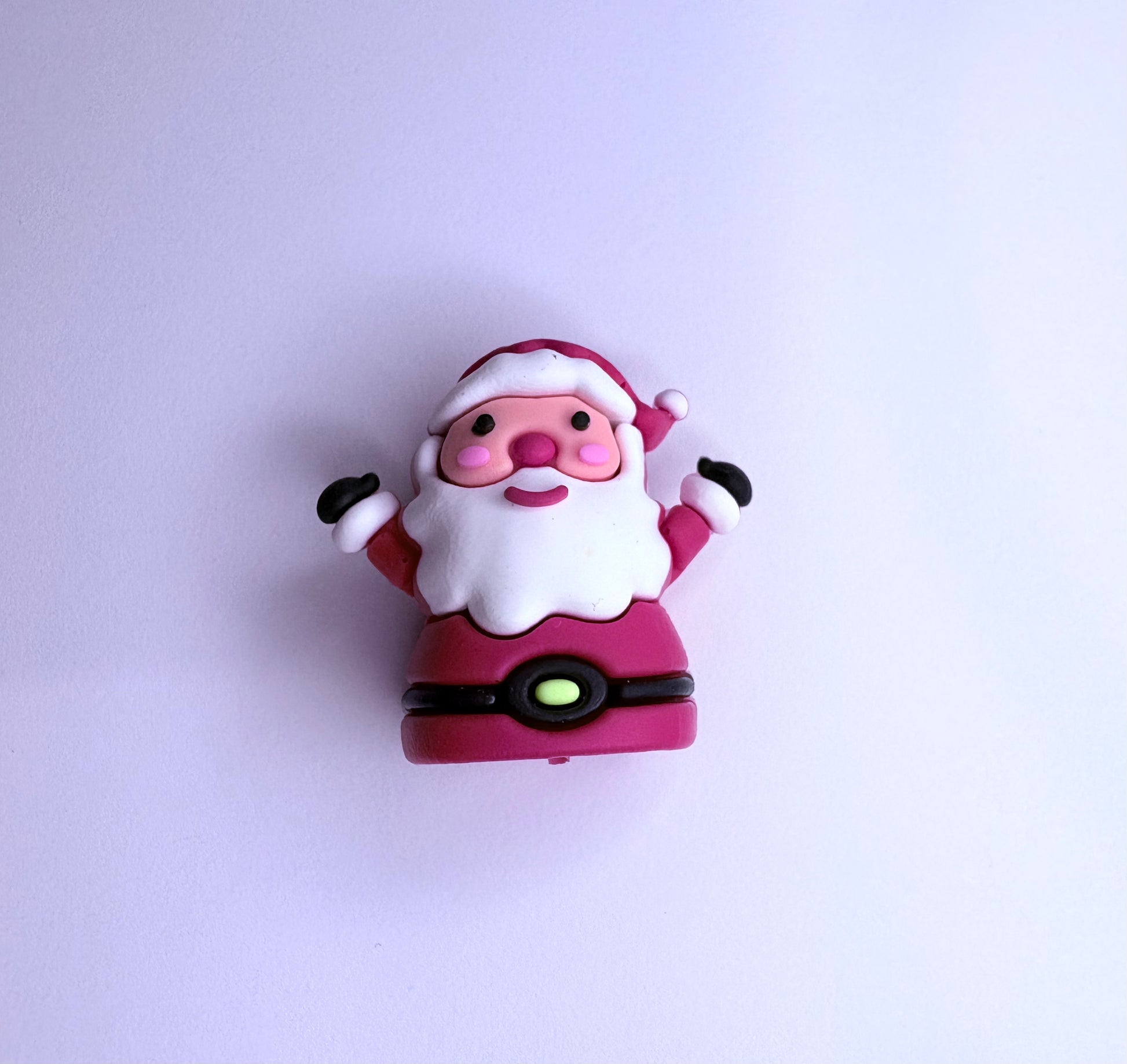 3D Holiday Santa Focal Bead Topper (Half Drilled)