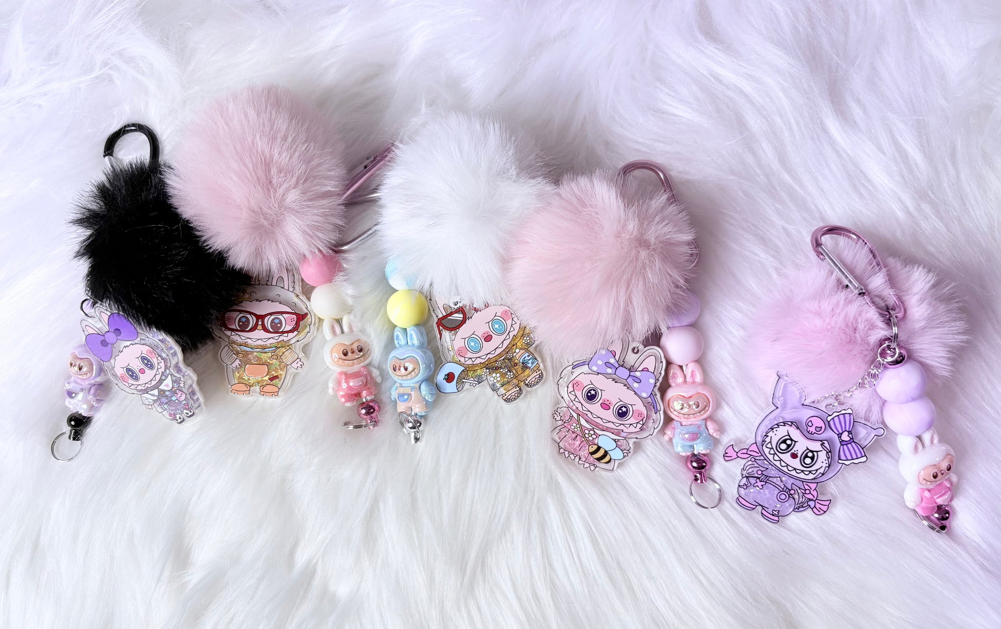 Cute PomPom Shaker Keychains
