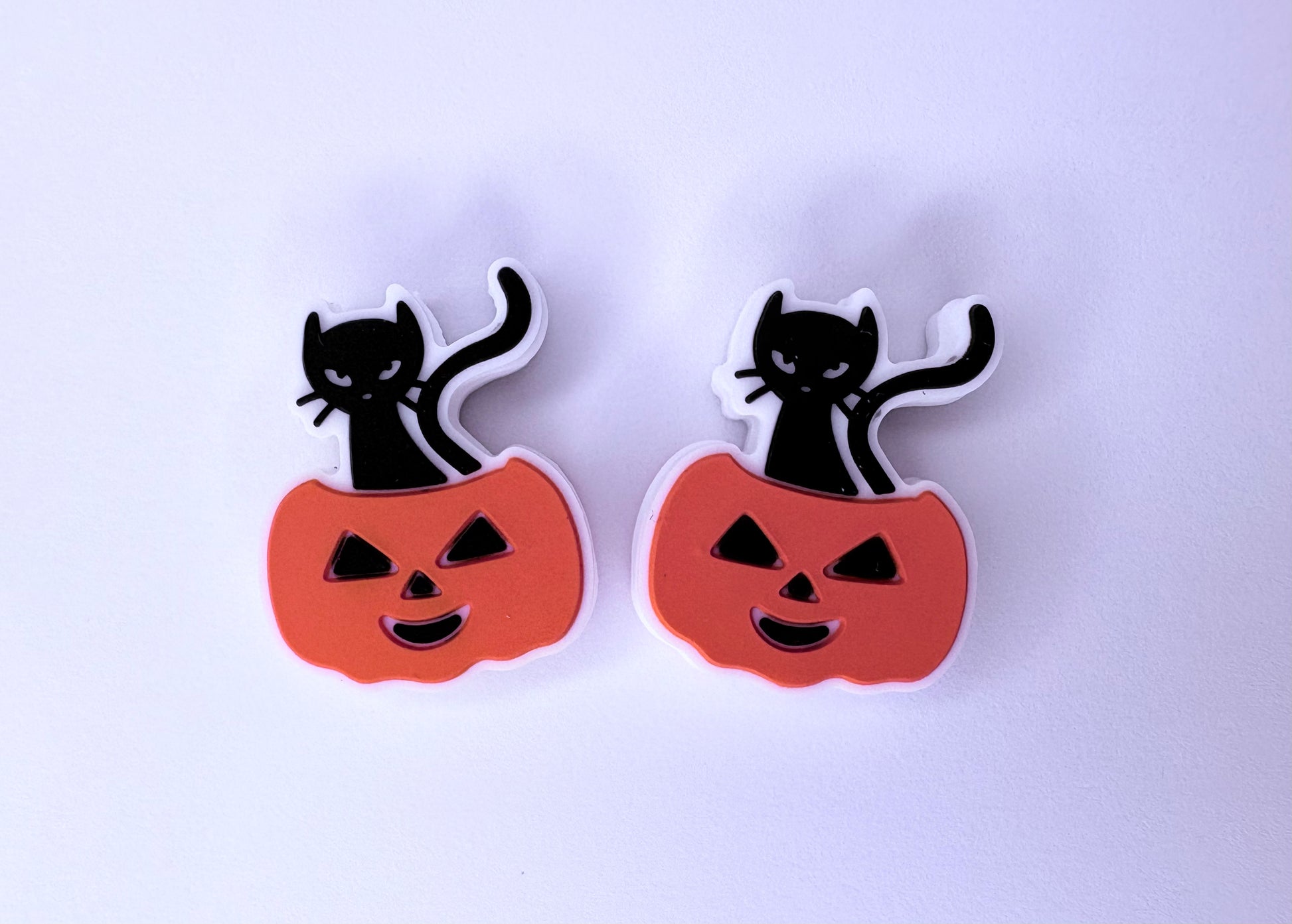 Black Cat Pumpkin Silicone Focal Bead