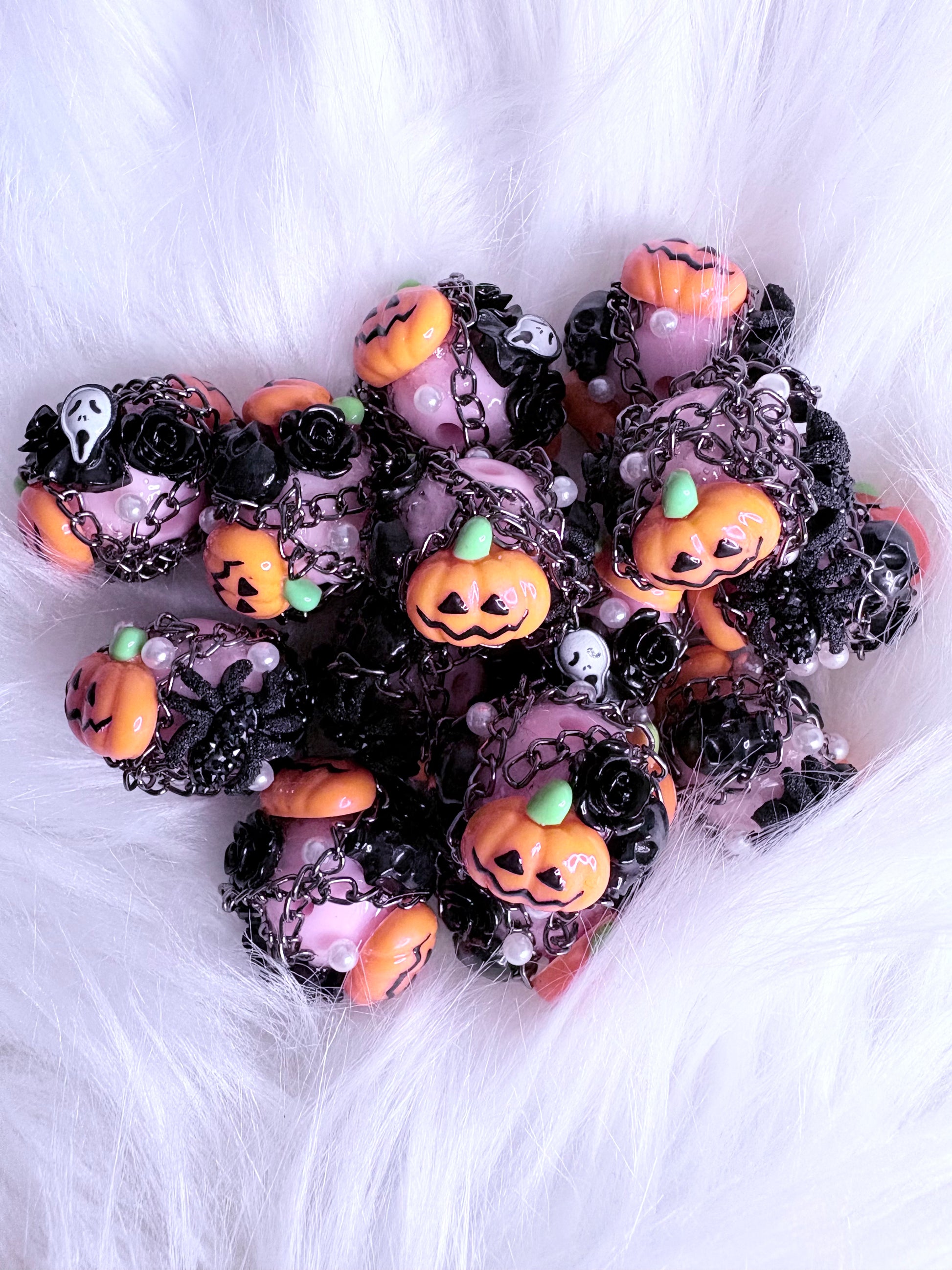 18mm Halloween Pumpkin fancy Acrylic Beads