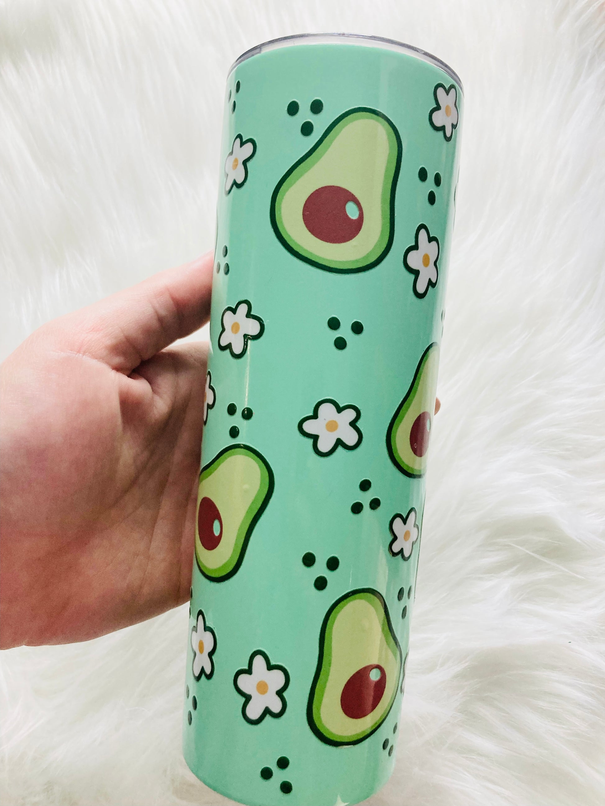20oz Stainless Steel Tumbler - Avocado Flowers