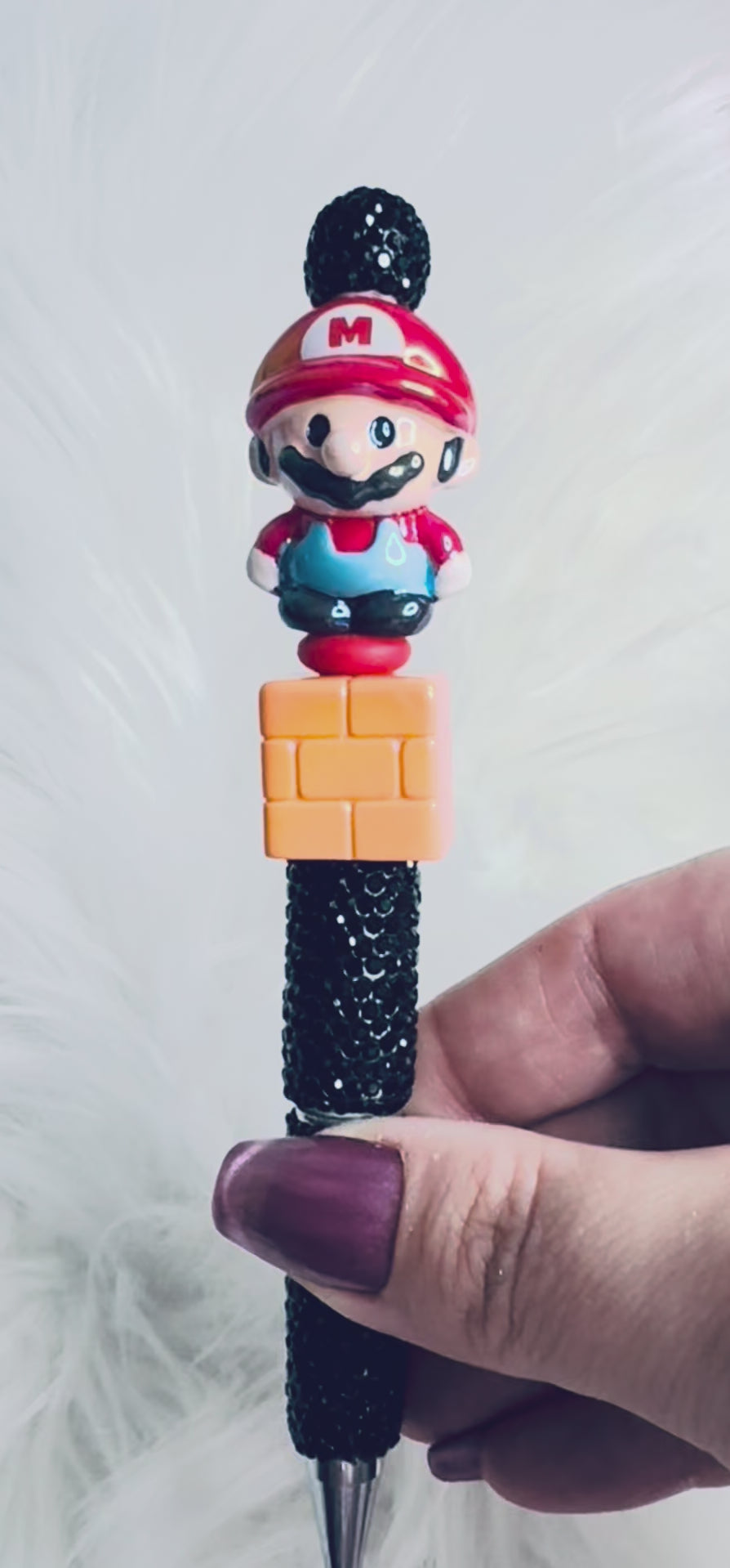 Mario Inspired Handmade Beaded Pen