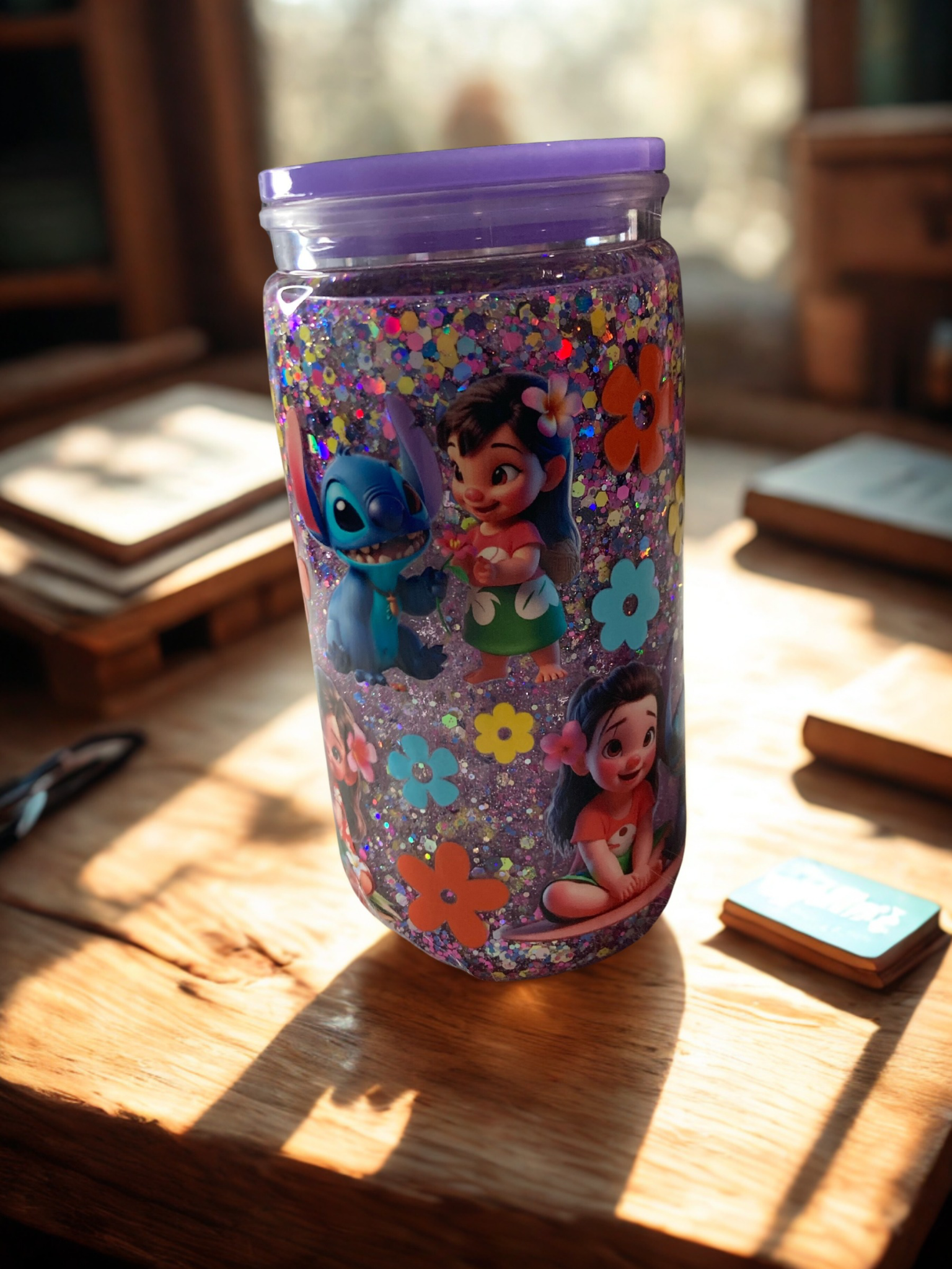 16oz Acrylic Snowglobe Cup - Stitch Inspired